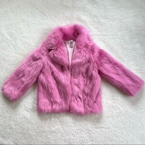 J. Crew Crewcuts Pink Faux Fur Coat 6/7